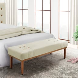 Recamier Gênova Veludo Bege 160 cm