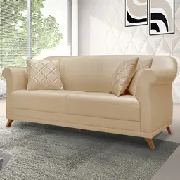 Sofá 2 Lugares Abruzzo Linho Dourado