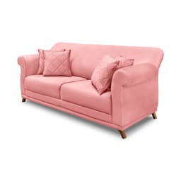Sofá 2 Lugares Abruzzo Veludo Rosa