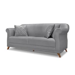 Sofá 3 Lugares Abruzzo Linho Cinza 200 cm