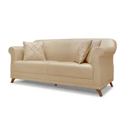 Sofá 3 Lugares Abruzzo Linho Dourado 200 cm