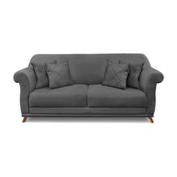 Sofá 3 Lugares Abruzzo Suede Cinza 180 cm
