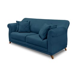 Sofá 3 Lugares Abruzzo Veludo Azul Marinho 200 cm
