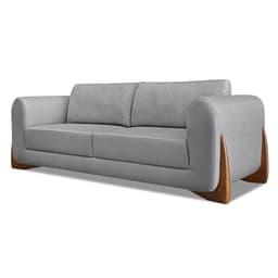 Sofá 3 Lugares Yves Linho Cinza 230 cm
