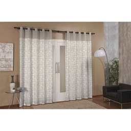 Cortina de Janela para Varão Anna Prime Areia Têxtil Lar