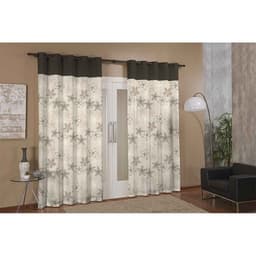 Cortina de Janela para Varão Anna Prime Grafite Têxtil Lar