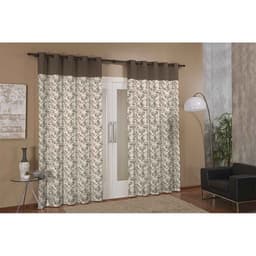 Cortina de Janela para Varão Anna Prime Tabaco Têxtil Lar