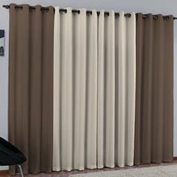 Cortina de Parede para varão Duda Prime Tabaco 1 peça Textil Lar