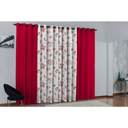 Cortina de Parede para varão Larissa Prime Cereja 1 peça Textil Lar