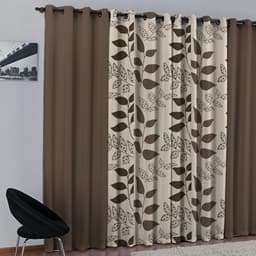 Cortina de Parede para varão Larissa Prime Tabaco 1 peça Textil Lar