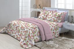 Edredon Dupla Face Casal 180 fios Innovare Clara 1 peça Textil Lar