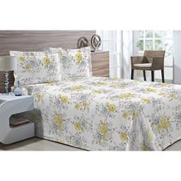 Kit Colcha Piquet Favo Queen Top Confort Amarela 3 peças Textil Lar