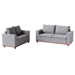 Conjunto Sofá Napoli 2 e 3 Lugares Linho Cinza