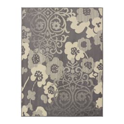 Tapete Adana Floral Retangular (150x200) Polipropileno Cinza