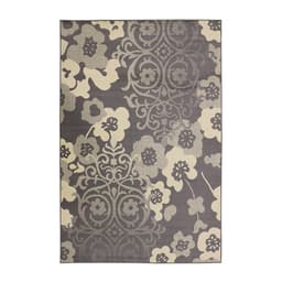 Tapete Adana Floral Retangular (200x300) Polipropileno Cinza