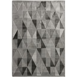 Tapete Alice Triângulos Retangular Veludo (200x285) Cinza