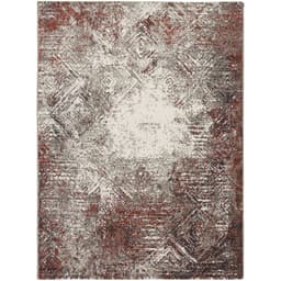 Tapete Capri Retangular Veludo (200x250) Cinza e Vermelho