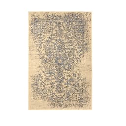Tapete Herat Dama Retangular Veludo (100x150) Bege e Cinza