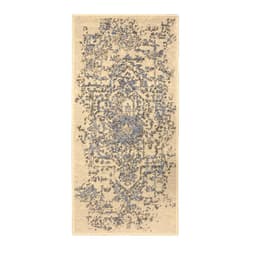 Tapete Herat Dama Retangular Veludo (50x100) Bege e Cinza