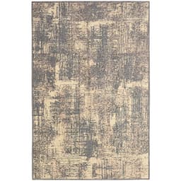 Tapete Labella Patina Retangular Veludo (100x1500) Cinza e Bege