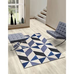Tapete Lyre Retangular Polipropileno (100x150) Azul