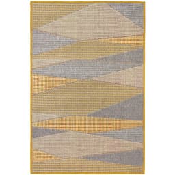Tapete New Colors Mystic Retangular (100x150cm) Cinza Claro e Amarelo