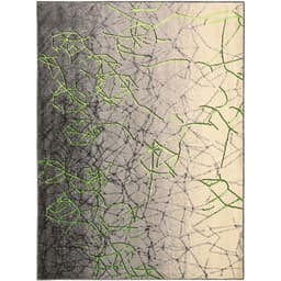 Tapete New Look Arabesco Retangular Veludo (150x200) Cinza e Verde
