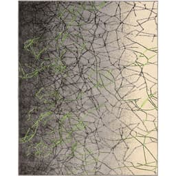 Tapete New Look Arabesco Retangular Veludo (200x250) Cinza e Verde