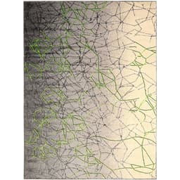 Tapete New Look Arabesco Retangular Veludo (300x400) Cinza e Verde