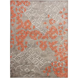 Tapete New Look Magia Retangular Veludo (300x400) Cinza e Laranja