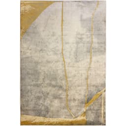 Tapete Perfeita Ouro Retangular Veludo (300x400) Cinza e Dourado