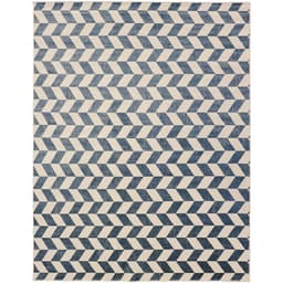 Tapete Retangular Mykonos Veludo (195x300) Bege e Azul