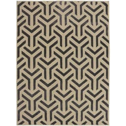 Tapete Supreme Retangular Polipropileno (150x200) Bege e Preto