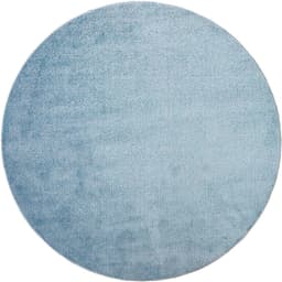 Tapete Tufting Relex Redondo Veludo (190x190) Azul Claro