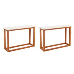 Conjunto com 2 Mesas Laterais Supreme Off White e Amêndoa