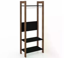 Guarda Roupa Modulado Closet AZ1029 Preto Nogal Tecno Mobili