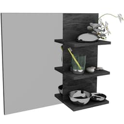 Espelheira para Banheiro 60 cm 3 Prateleiras Romana Mármore Lunar