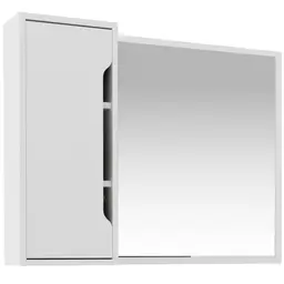 Espelheira para Banheiro 80 cm com 1 Porta Branco