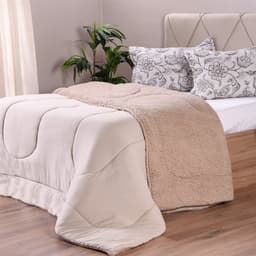 Coberdrom Duetto Tinto King Malha 100% Algodão 230x260cm Argila