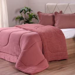 Coberdrom Duetto Tinto King Malha 100% Algodão 230x260cm Magnólia