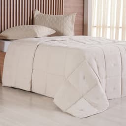 Edredom King Toque de Plumas 260 Fios New 240x260cm Amendoa