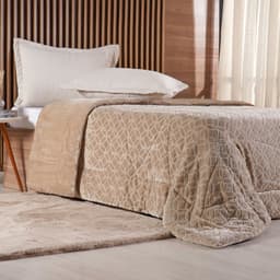 Edredom Solteiro Plush Sense Dupla Face 100% Poliéster 160x220cm Linho