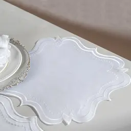 Jogo Americano Bordare 2 Pçs Bordado 40x40cm Branco