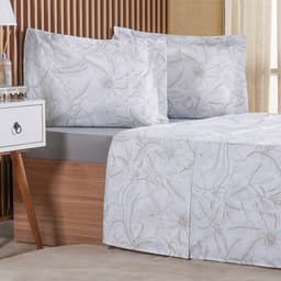 Jogo de Cama Casal 4 Pçs 200 Fios 100% Algodão 140x190x35cm Dessin
