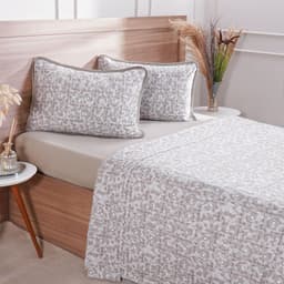 Jogo de Cama Casal 4 Pçs Malha Premium 145g/m² 100% Algodão 138x188x30cm