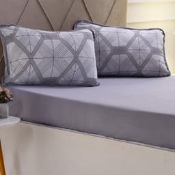 Jogo de Cama Queen 3 Pçs Malha Premium 145g/m² 100% Algodão 158x198x35cm Illusion