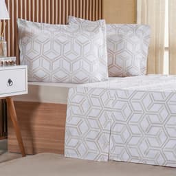 Jogo de Cama Queen 4 Pçs 200 Fios 100% Algodão 160x200x35cm Rayon