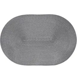 Kit 10 Americano Requinte Liso para Mesa Oval 30x45cm Chumbo