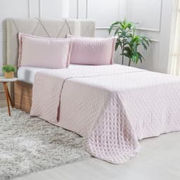 Kit Cobre Leito Queen Miraggio Ultra Soft 240x260cm Wild Rosê