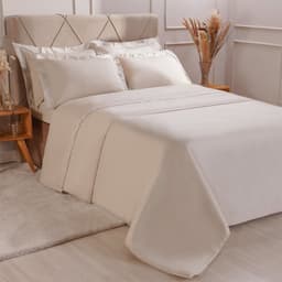 Kit Colcha Casal 300 Fios Classic 220x240cm Latte